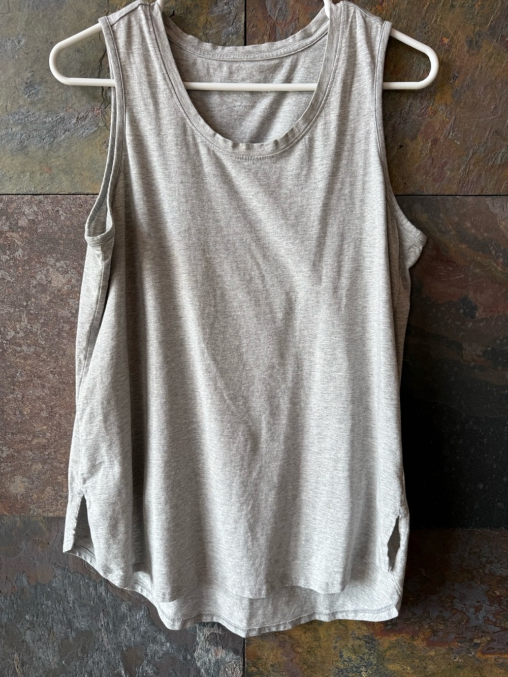 Soft Surroundings light gray tank top, petite medium, 93% Pima cotton, 7%spandex